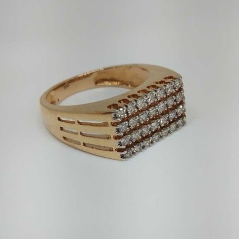 Real diamond rose gold branded Gent ring