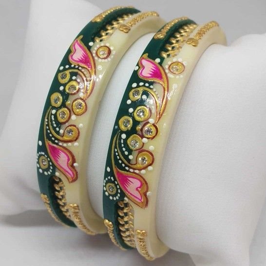 22 KT GOLD PRINTED DESIGNER RAS CHUDI