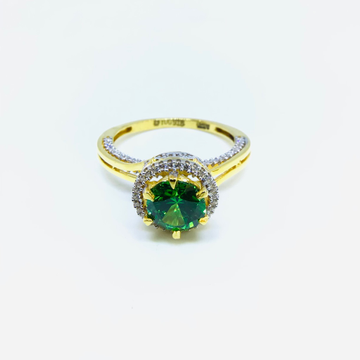 FANCY GREEN STONE GOLD RING by 