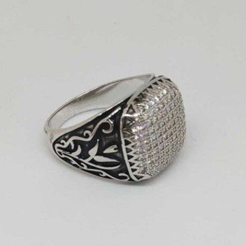 925 sterling silver oxides diamond gents ring by 