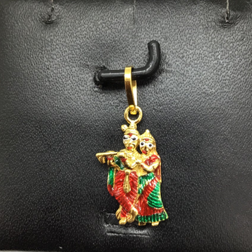 Designed gold radha krishna pendant by 