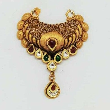 22 KT Gold Rajwadi Antique Pendant by 