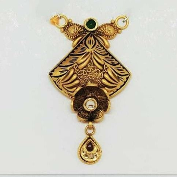 22 KT Gold Oxidised Designer Pendant by 