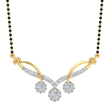 Branded fancy real diamond mangalsutra by 