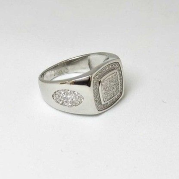 925 Sterling Silver AD Diamond Casual Gents Ring by 