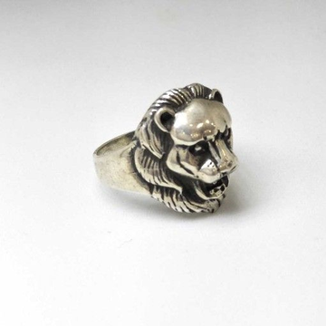 925 Sterling Silver Oxides Lion Gents Ring by 