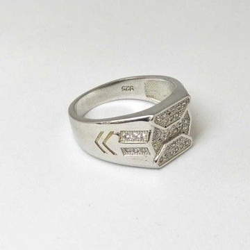 925 Sterling Silver AD Diamond Casual Gents Ring by 