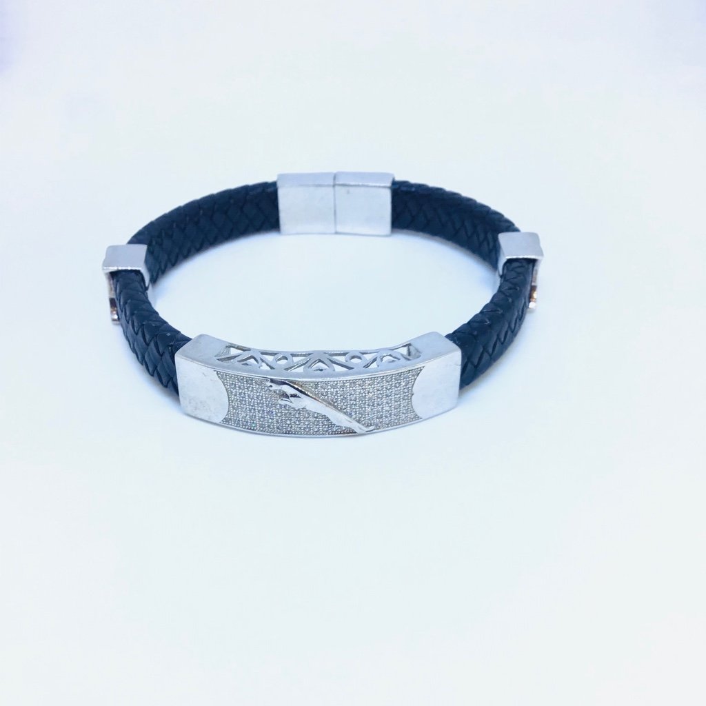 925 FANCY LATHER BRACELET