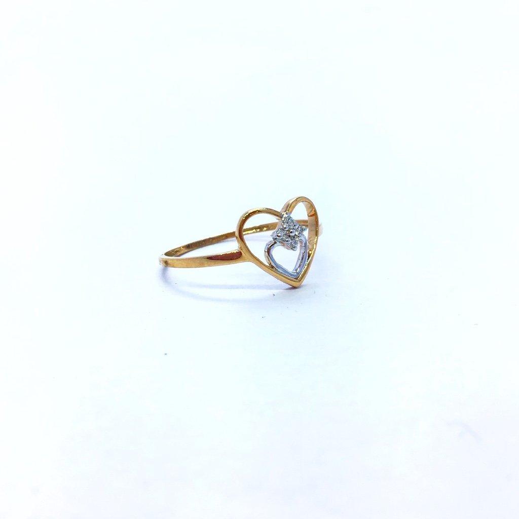 1 Gram Gold Plated Heart Shape With Diamond Designer Ring For Ladies – Soni  Fashion®