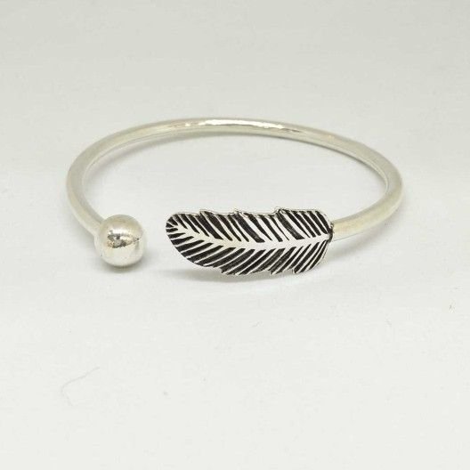 925 Sterling Silver OXIDES SIMPLE LEAF DESIGNED BRACELET