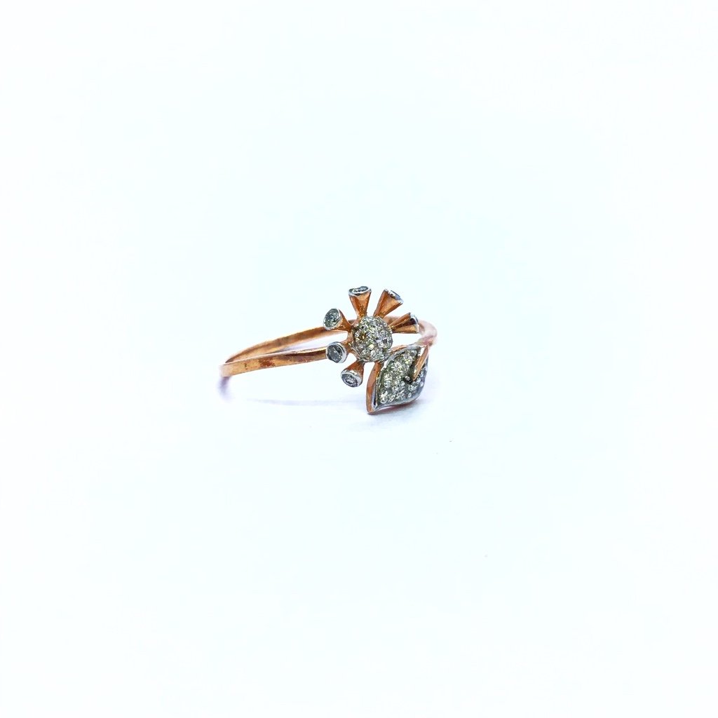 REAL DIAMOND FANCY ROSE GOLD FLOWER RING
