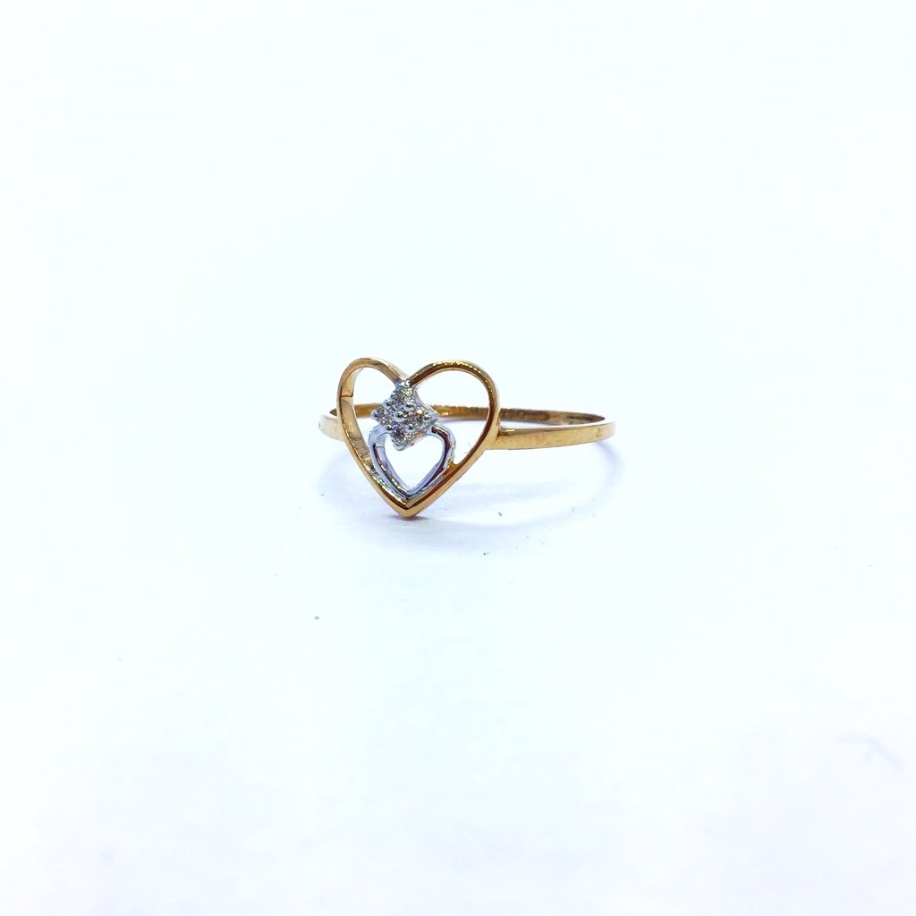 REAL DIAMOND FANCY HEART ROSE GOLD RING