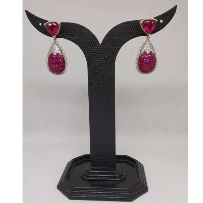 92.5 STERLING SILVER FANCY STON EARRING