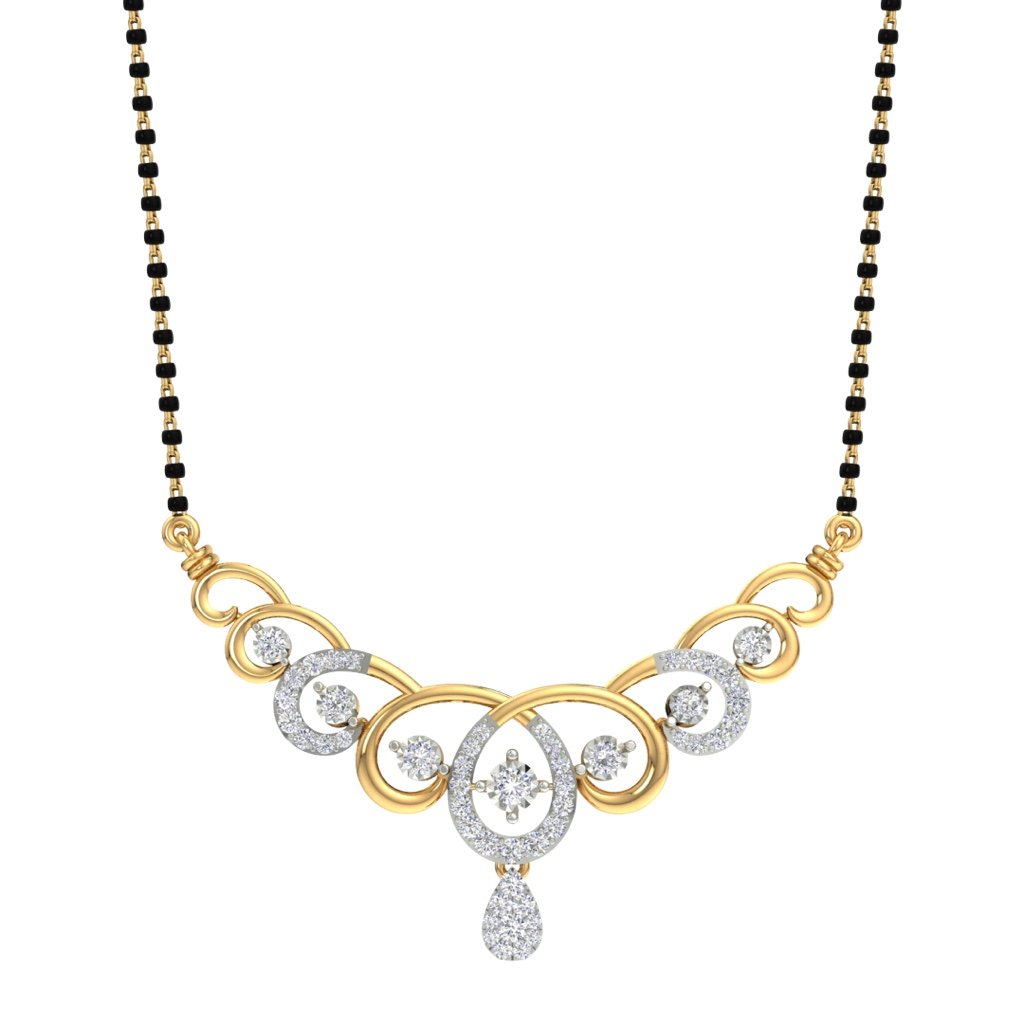 Real diamond fancy mangalsutra