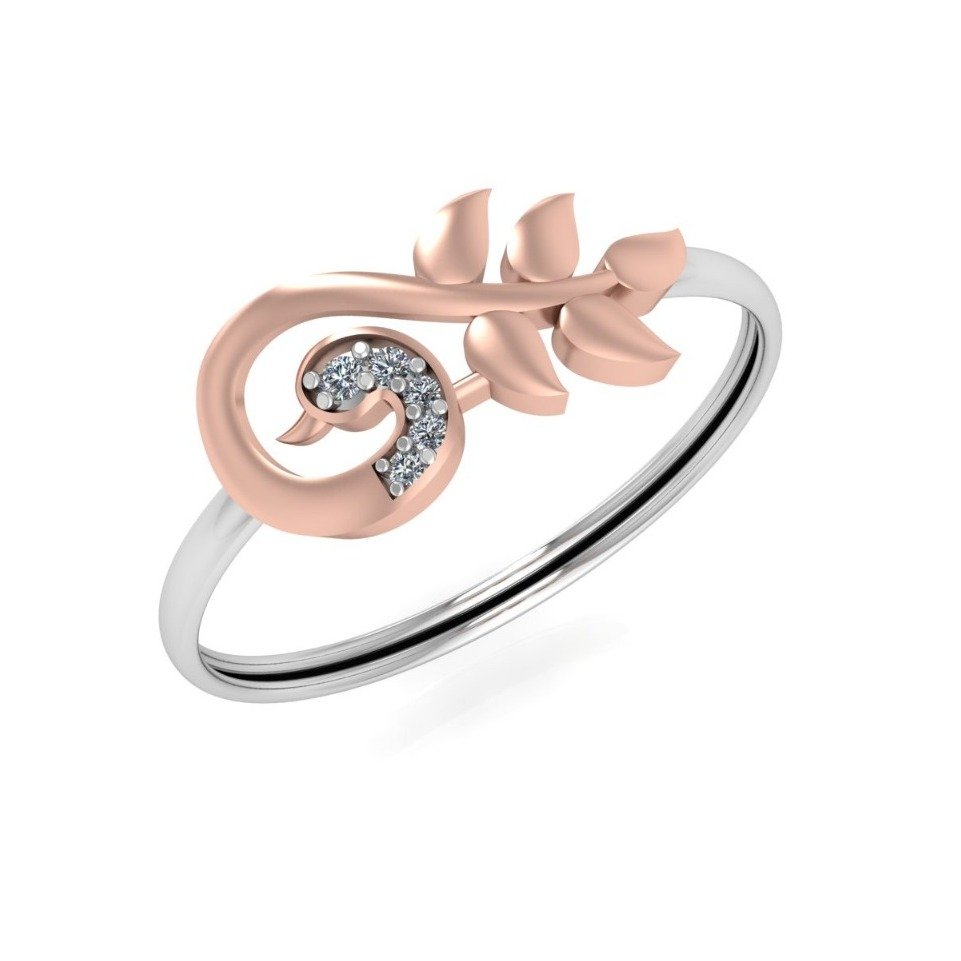 18K Gold Peacock Design Diamond Ring JJ-R09