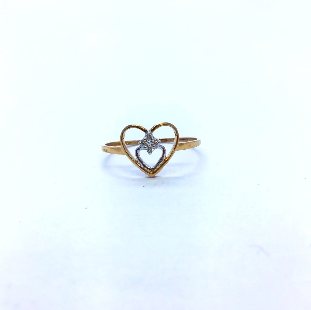 REAL DIAMOND FANCY HEART ROSE GOLD RING
