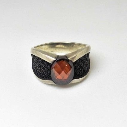 925 Sterling Silver Oxides Designed Gents Ring