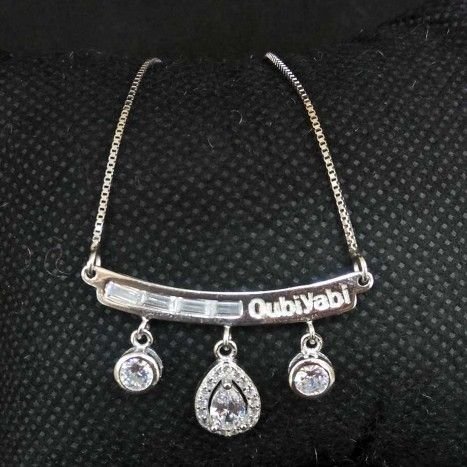 925 Sterling Silver Diamond Pendant Chain