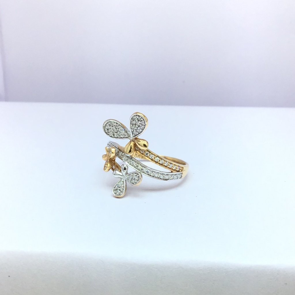 Designing rose gold flower ladies ring