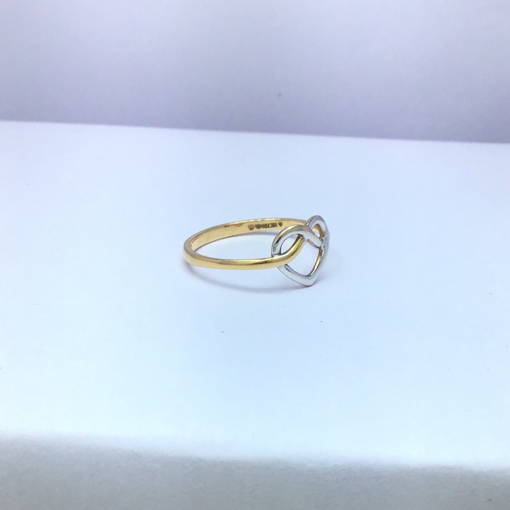 fancy heart rose gold ladies ring