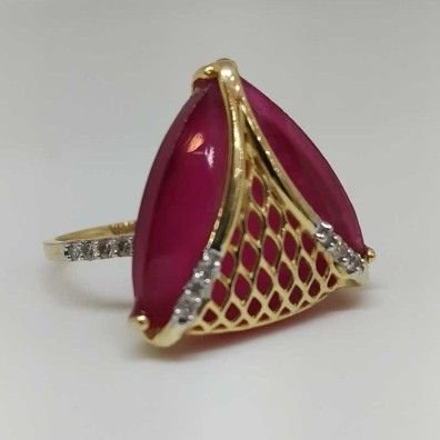 Real diamond Red Stone branded ladies ring