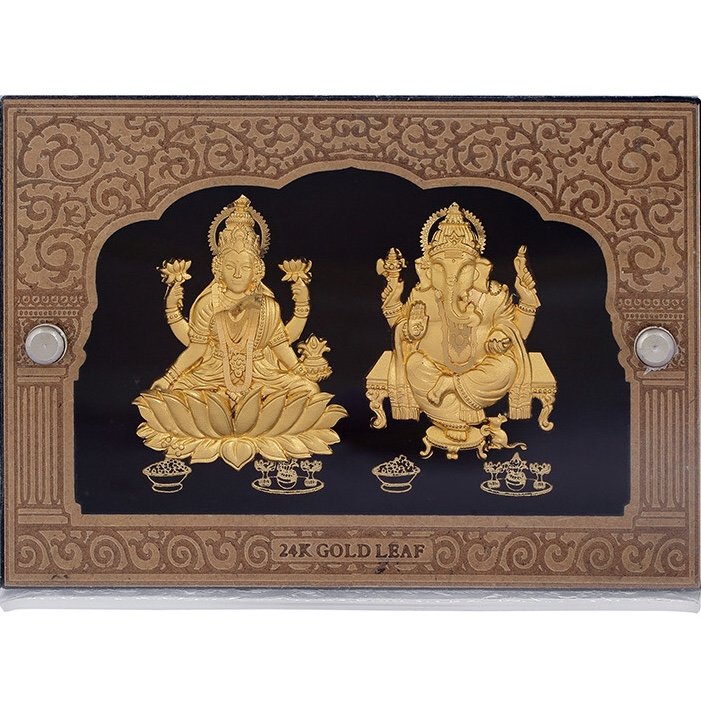 999 GOLD GANESHJI AND LAKSHAMIJI FRAME
