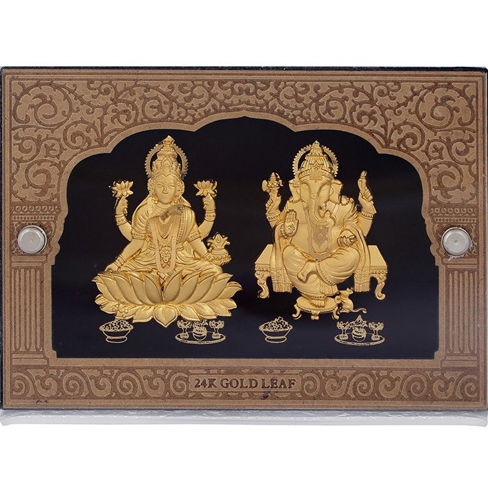 999 GOLD GANESHJI AND LAKSHAMIJI FRAME