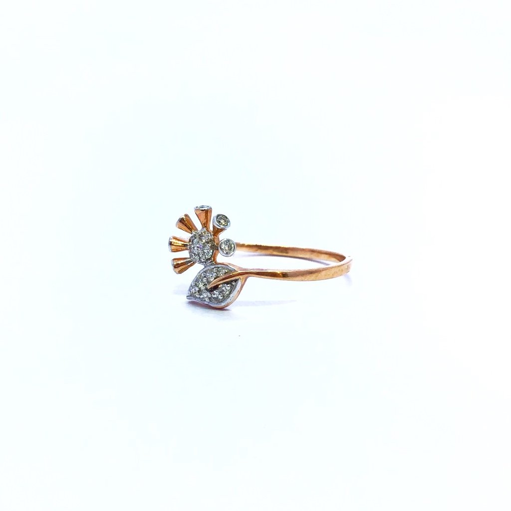 REAL DIAMOND FANCY ROSE GOLD FLOWER RING