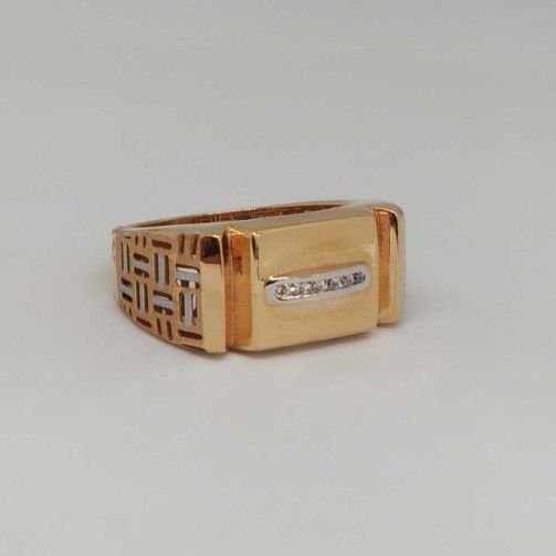18 kt rose gold gents branded ring