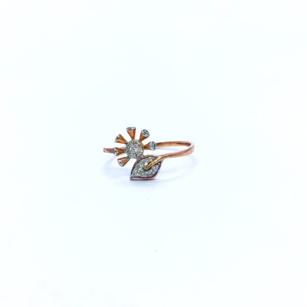 REAL DIAMOND FANCY ROSE GOLD FLOWER RING