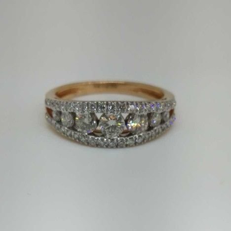 Real diamond rose gold branded ladies ring