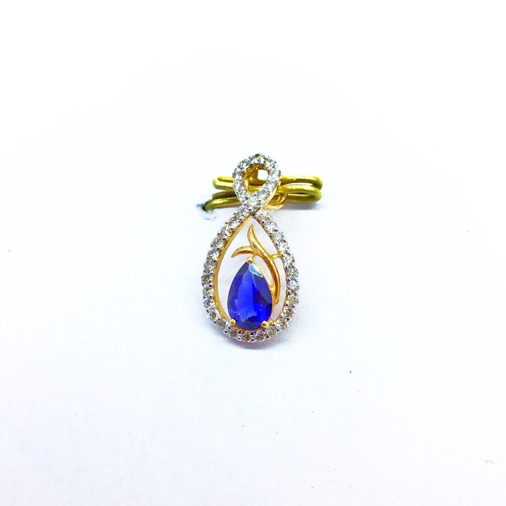 FANCY BLUE STONE REAL DIAMOND PENDANT