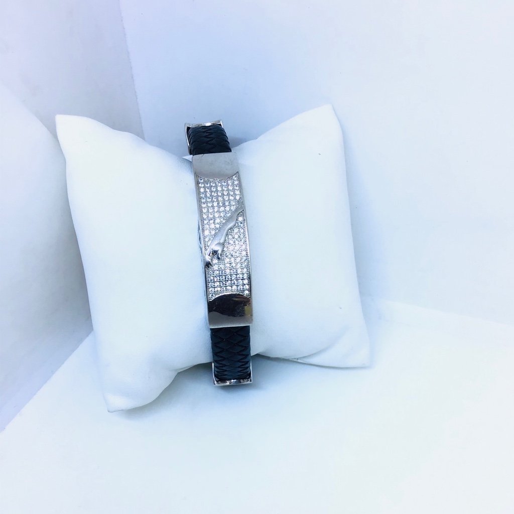 925 FANCY LATHER BRACELET