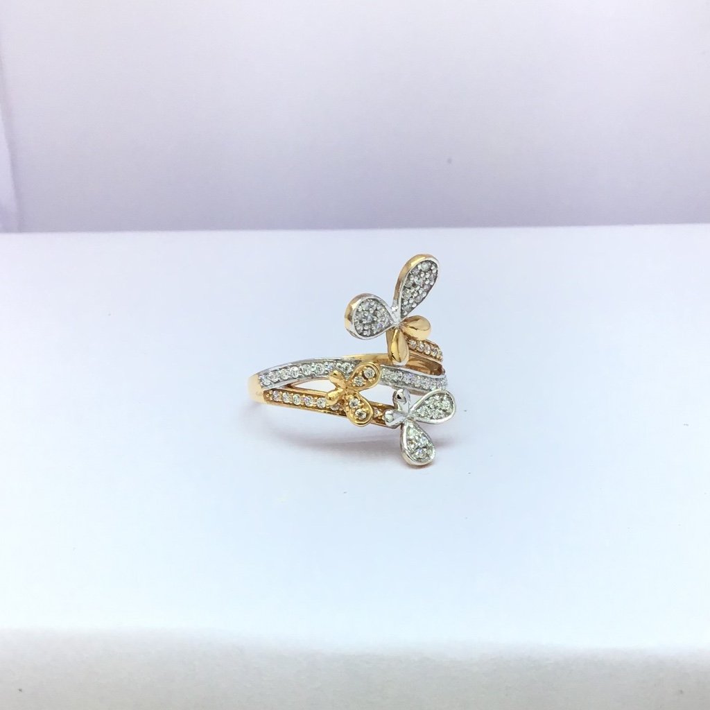 Designing rose gold flower ladies ring