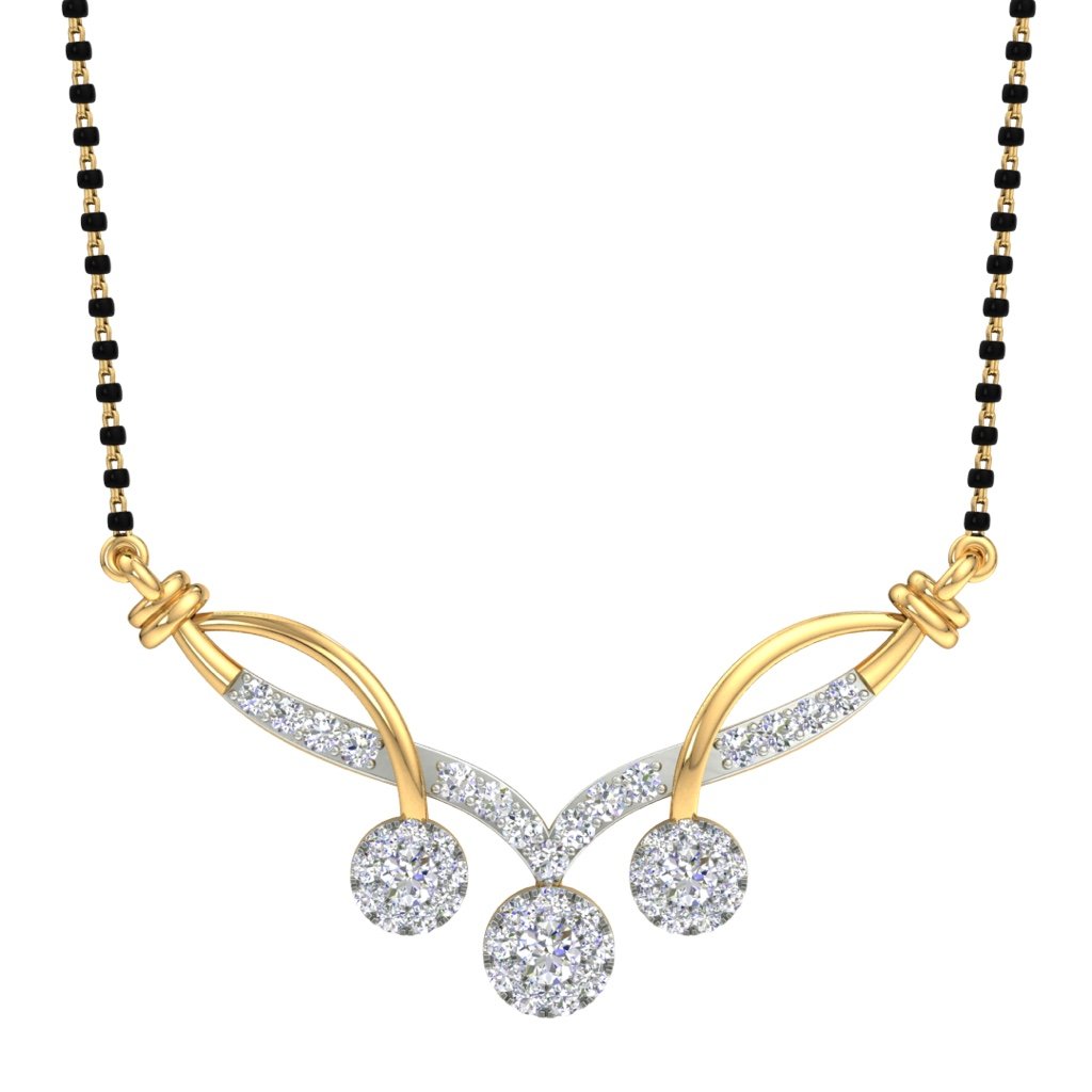 Branded fancy real diamond mangalsutra