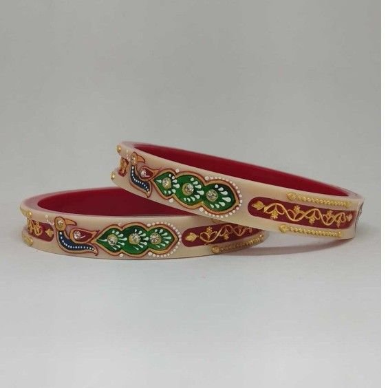 22 KT Gold PEACOCK PRINTED RAS PATLA