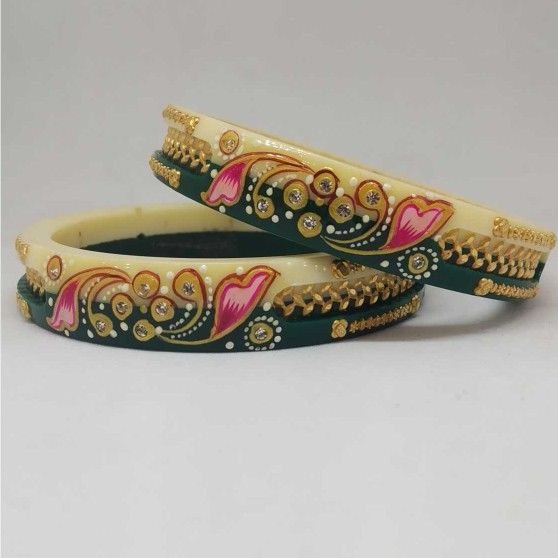 22 KT GOLD PRINTED DESIGNER RAS CHUDI