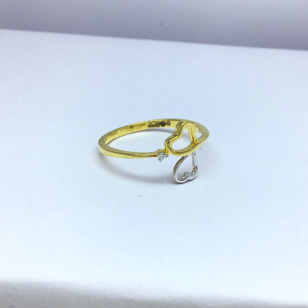 double heart ladies fancy gold ring