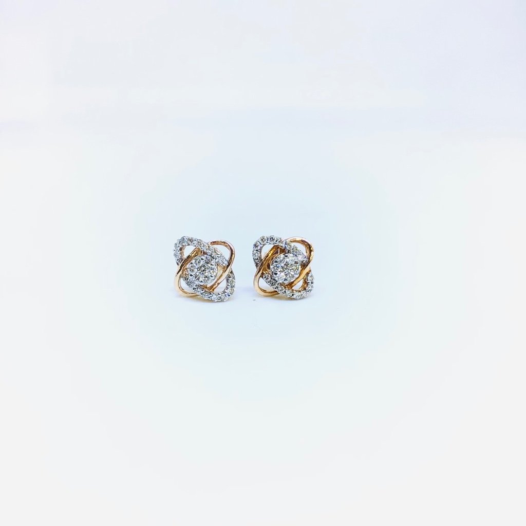 Buy Timeless Classic Modern Rosegold Diamond Earrings- Joyalukkas