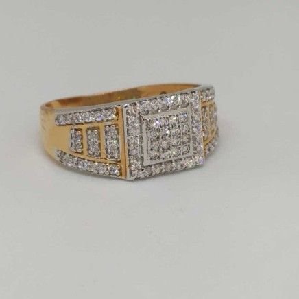 18 kt  Rose gold gents branded ring
