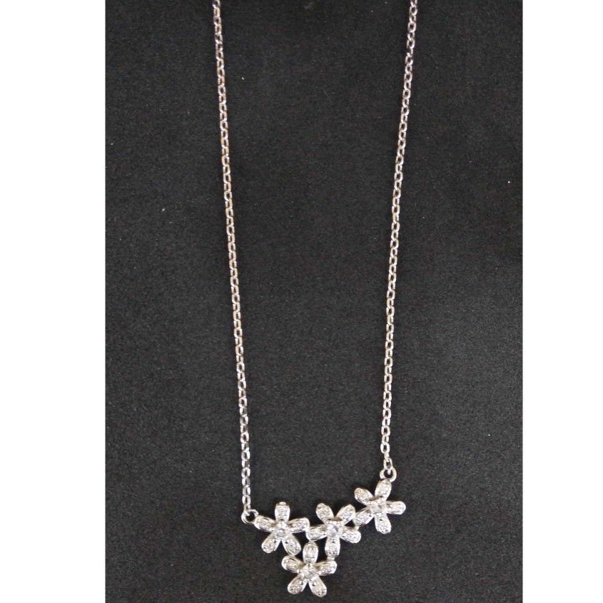 925 sterling silver flower designed pendant chain