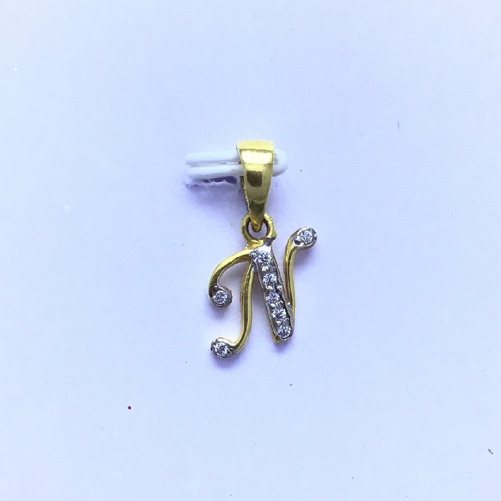 DESIGNING N LETTER FANCY GOLD PENDANT