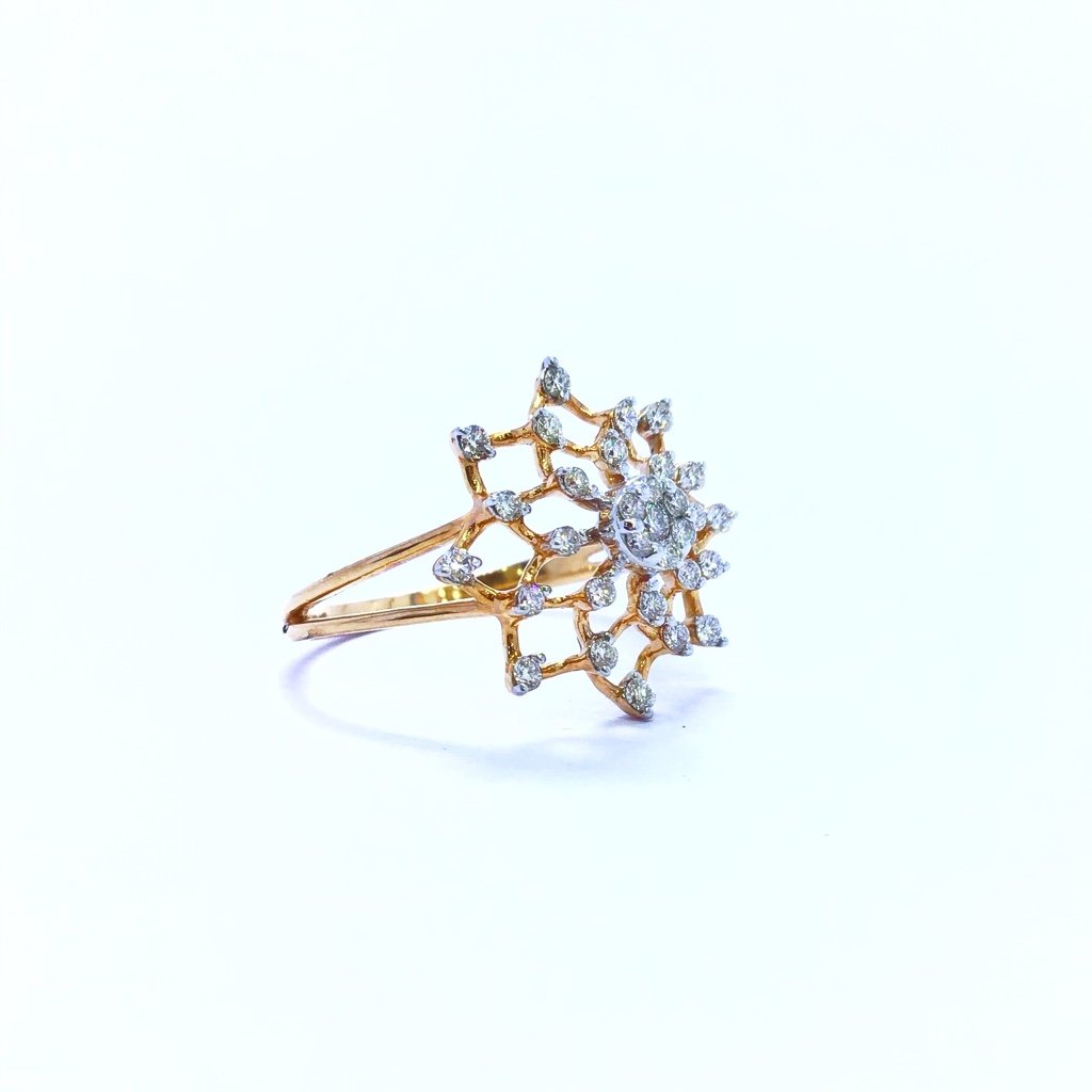 REAL DIAMOND ROSE GOLD RING