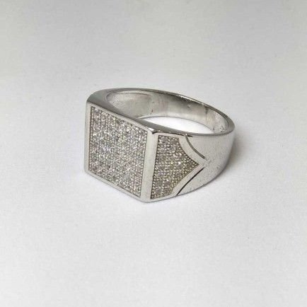 925 Sterling Silver AD Diamond Casual Ring