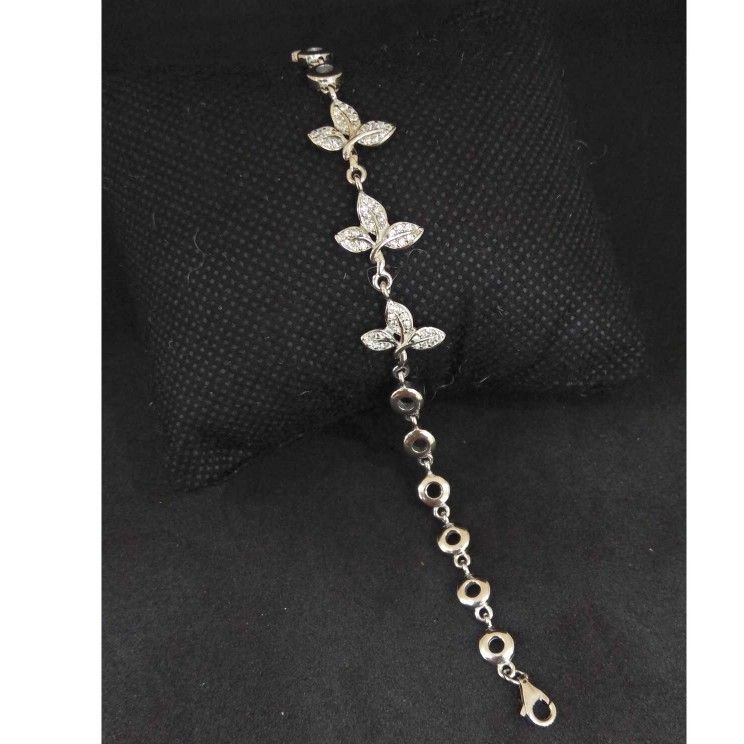 925 Sterling Silver Leaf Designed Ladies Bracelet