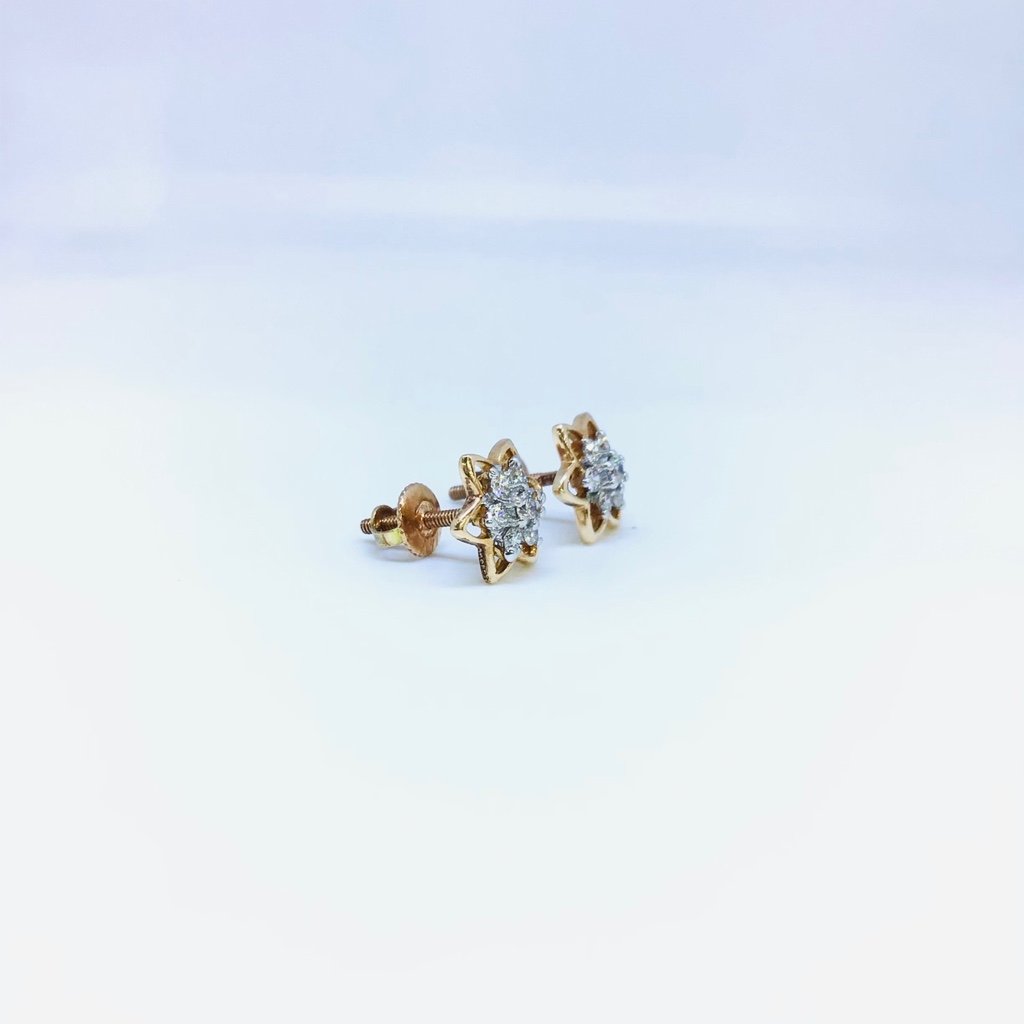 Fancy ROSE GOLD REAL DIAMOND EARRINGS