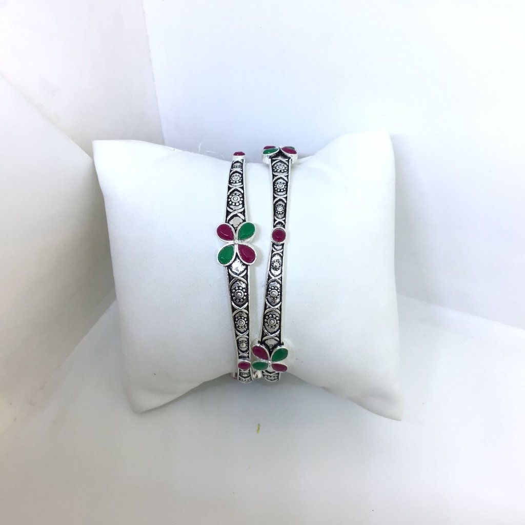 Silver discount fancy bangles