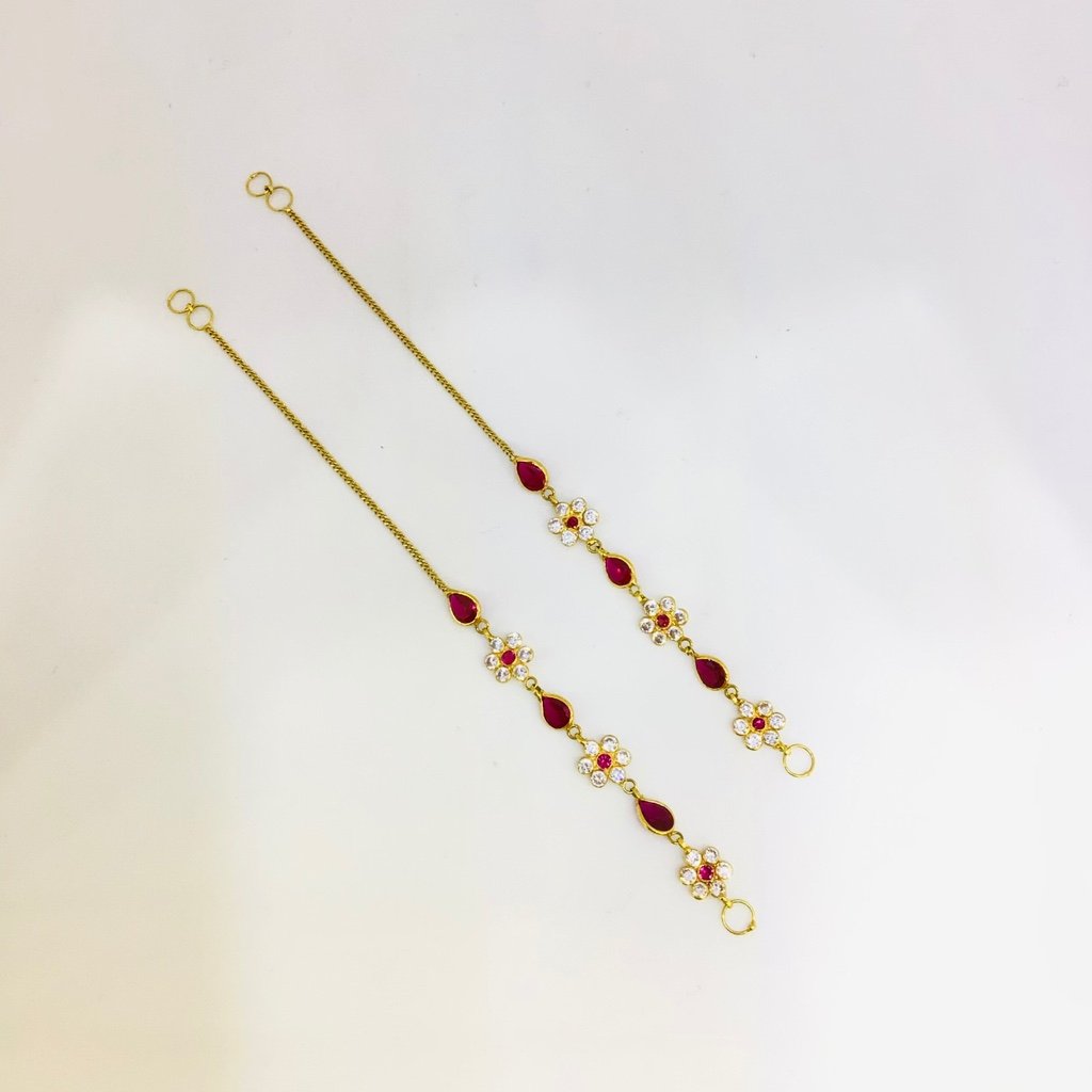 FANCY GOLD STONE EARCHAIN