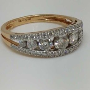 Real diamond rose gold branded ladies ring