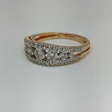 Real diamond rose gold branded ladies ring